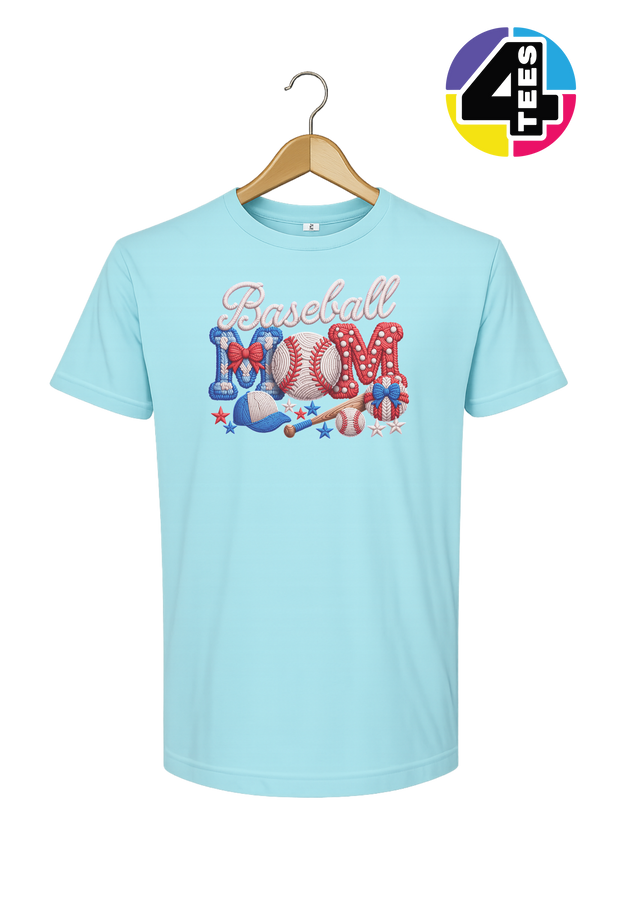 Baseball Mom Faux Yarn Tee