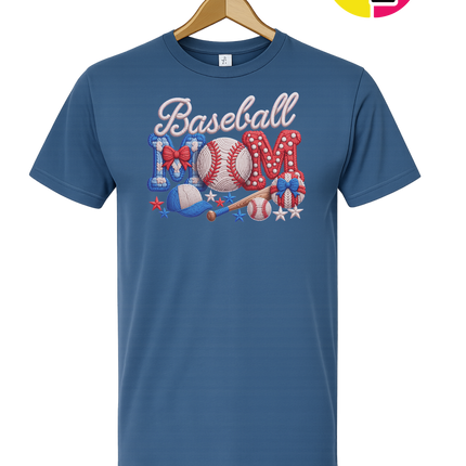 Baseball Mom Faux Yarn Tee