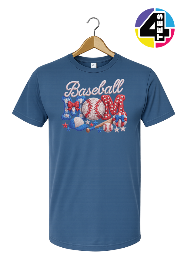 Baseball Mom Faux Yarn Tee