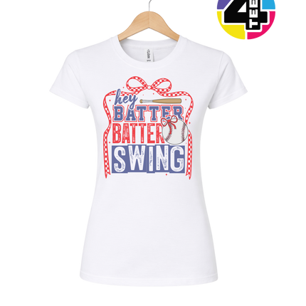 Hey Batter Batter Swing Bow Vibes Women's Tee