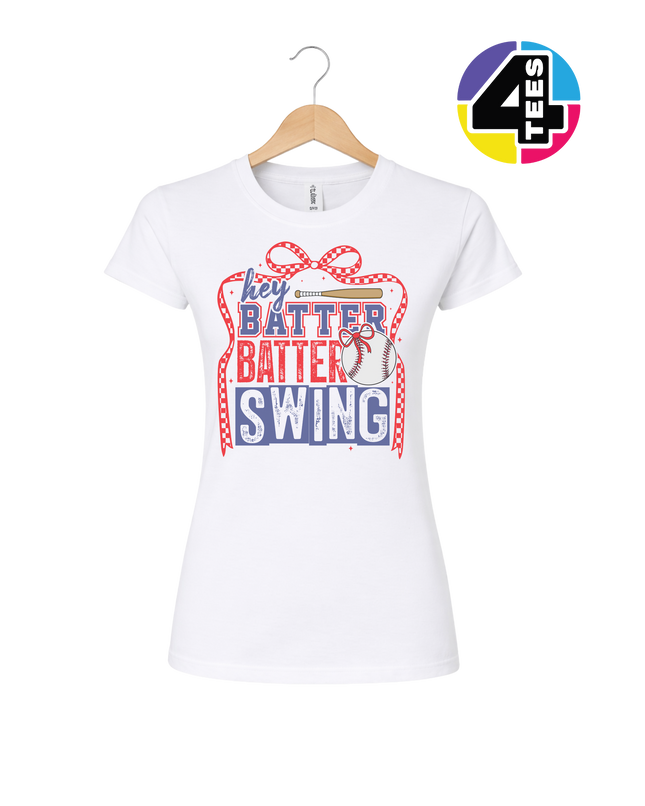 Hey Batter Batter Swing Bow Vibes Women's Tee