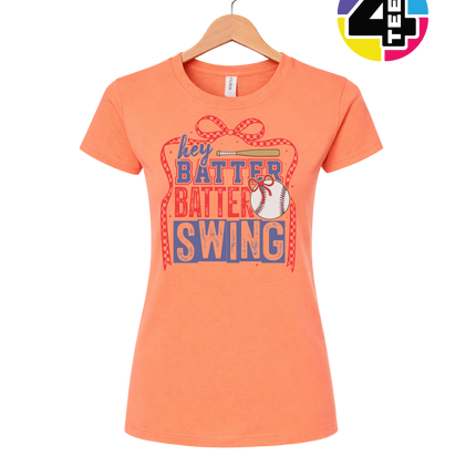 Hey Batter Batter Swing Bow Vibes Women's Tee