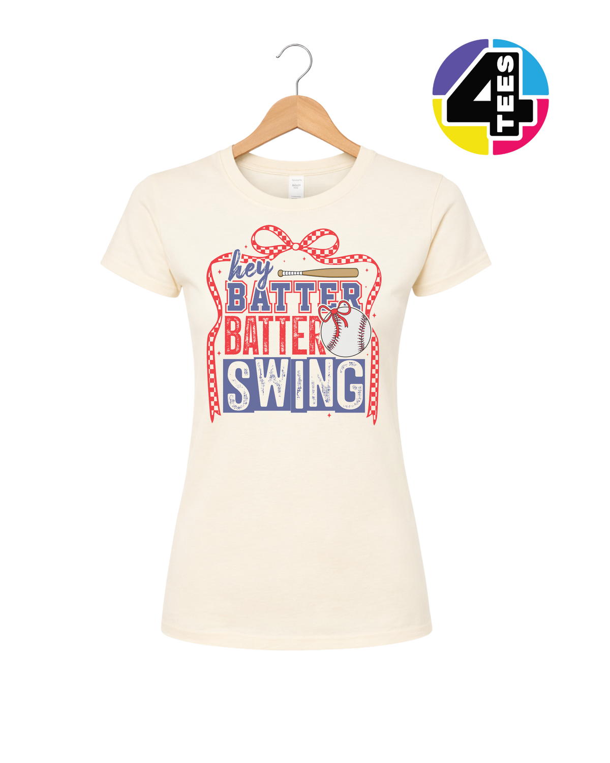 Hey Batter Batter Swing Bow Vibes Women's Tee