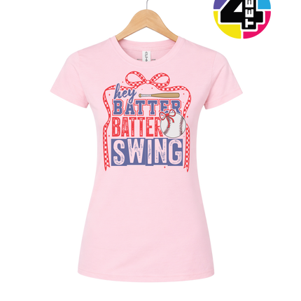 Hey Batter Batter Swing Bow Vibes Women's Tee