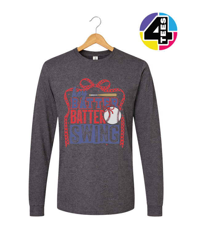 Hey Batter Batter Swing Bow Vibes Long Sleeve Tee
