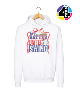 Hey Batter Batter Swing Bow Vibes Hoodie