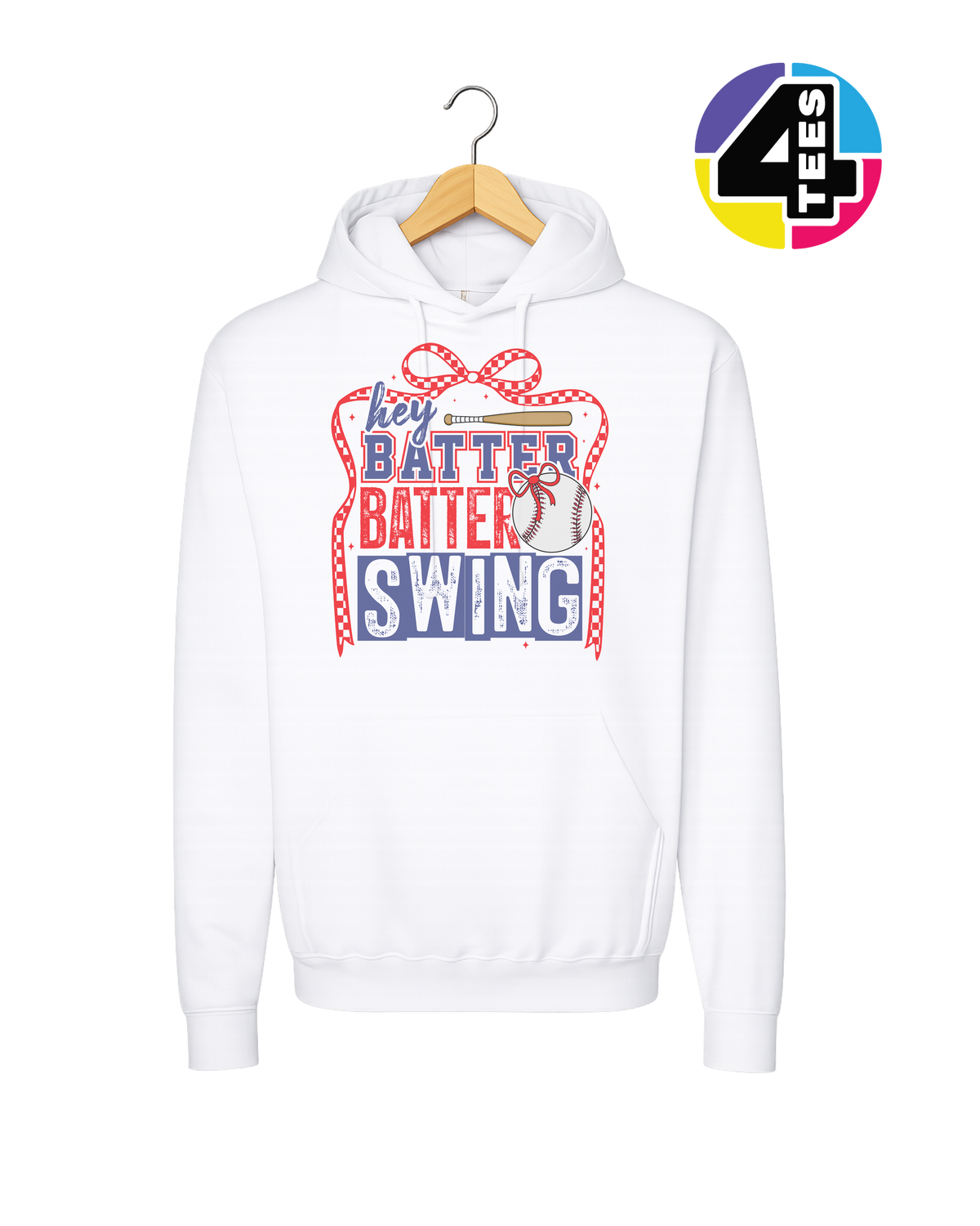 Hey Batter Batter Swing Bow Vibes Hoodie