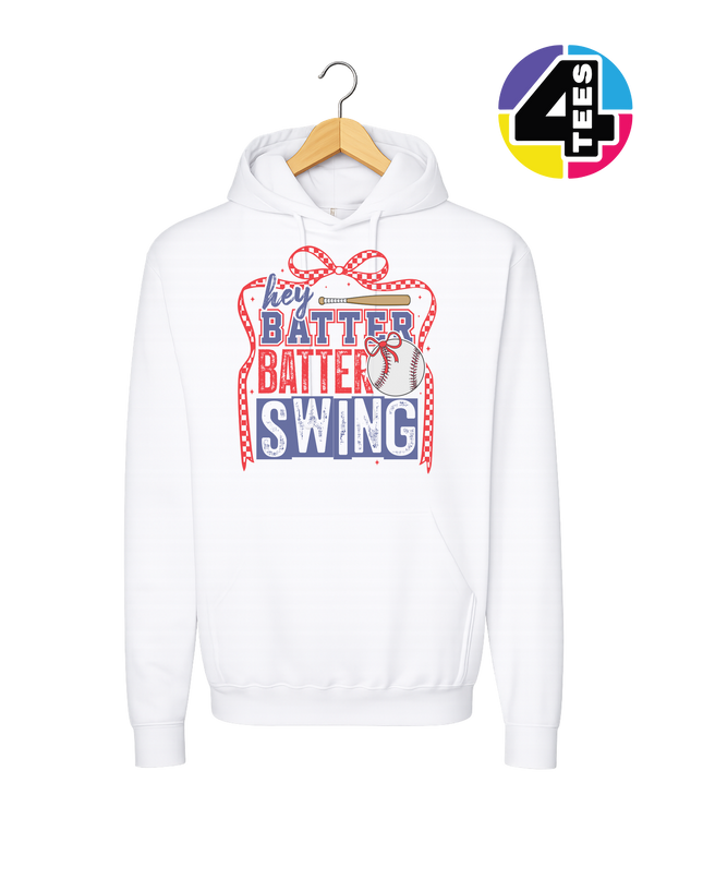 Hey Batter Batter Swing Bow Vibes Hoodie