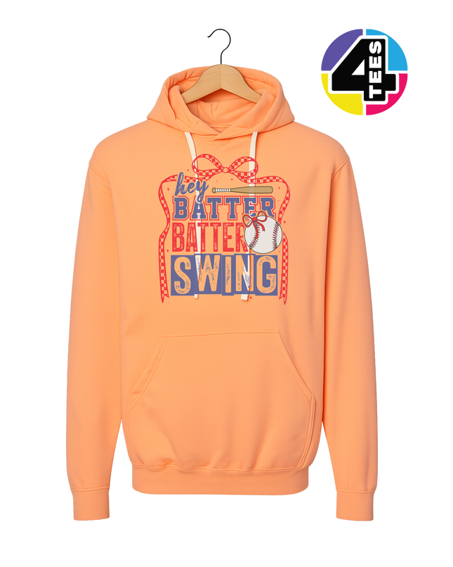 Hey Batter Batter Swing Bow Vibes Hoodie