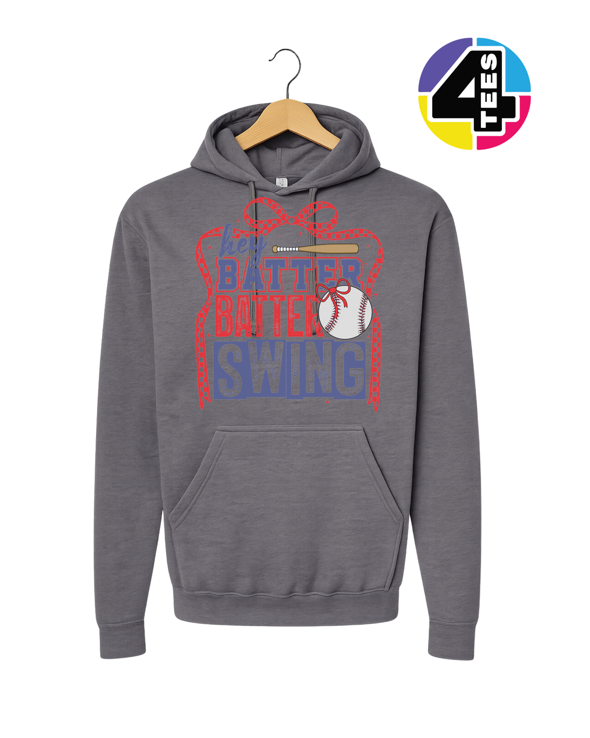 Hey Batter Batter Swing Bow Vibes Hoodie