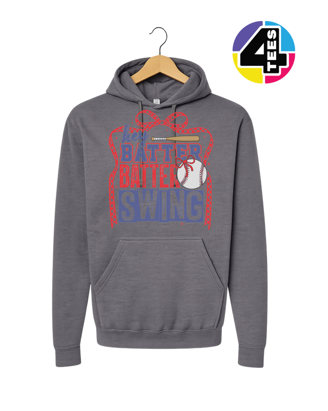Hey Batter Batter Swing Bow Vibes Hoodie