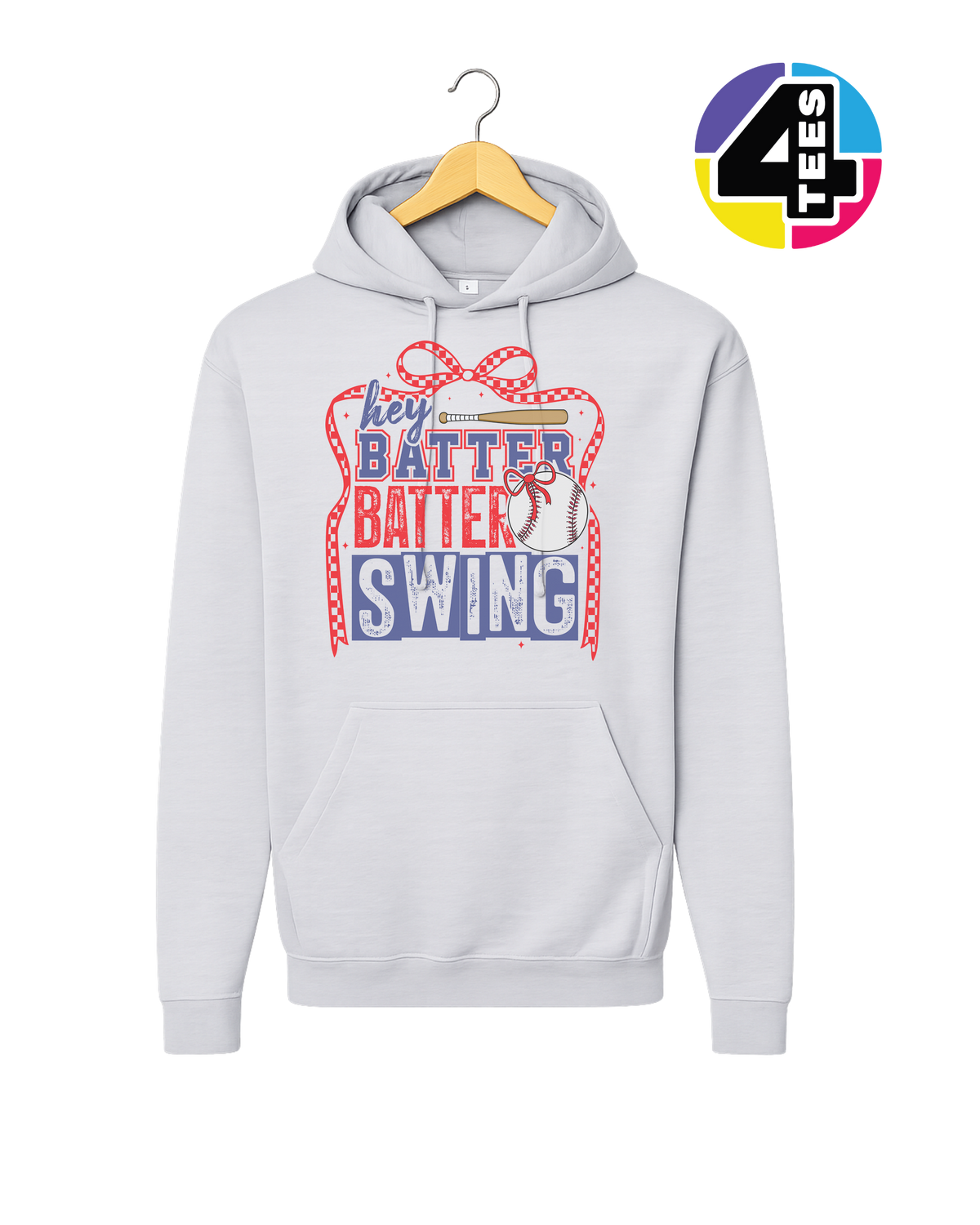 Hey Batter Batter Swing Bow Vibes Hoodie