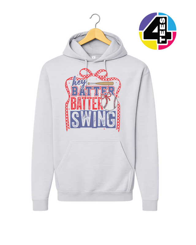 Hey Batter Batter Swing Bow Vibes Hoodie