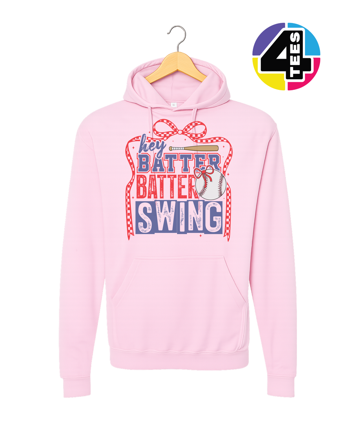 Hey Batter Batter Swing Bow Vibes Hoodie