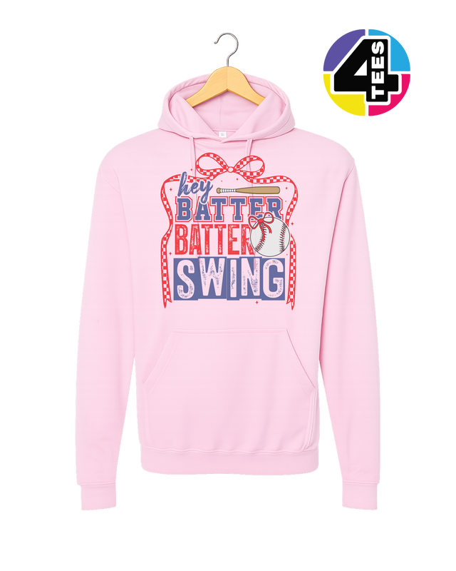Hey Batter Batter Swing Bow Vibes Hoodie
