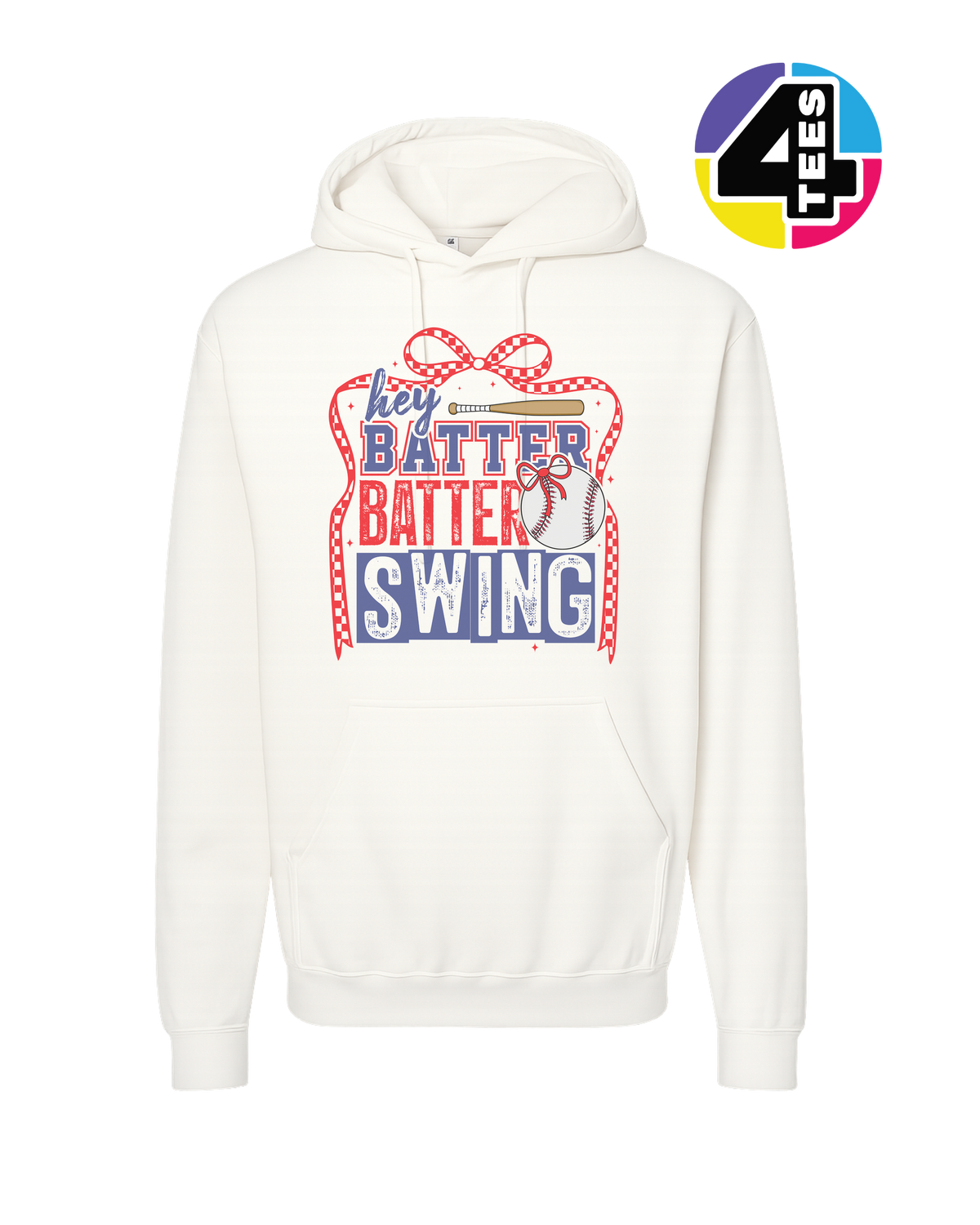 Hey Batter Batter Swing Bow Vibes Hoodie