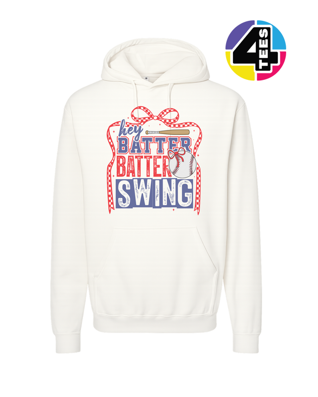 Hey Batter Batter Swing Bow Vibes Hoodie