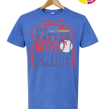 Hey Batter Batter Swing Bow Vibes Tee