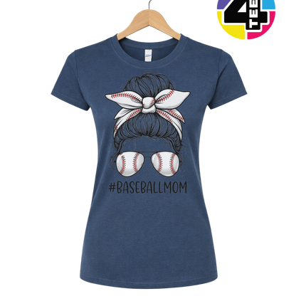 Baseball Mom Messy Bun Women's Tee