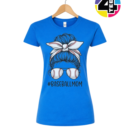 Baseball Mom Messy Bun Women's Tee