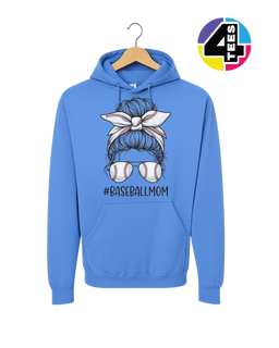 Baseball Mom Messy Bun Hoodie
