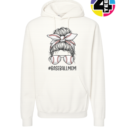 Baseball Mom Messy Bun Hoodie
