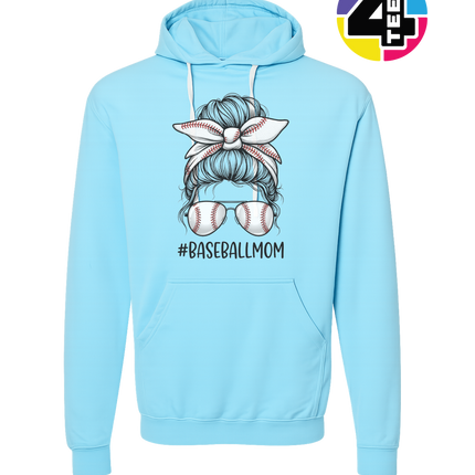 Baseball Mom Messy Bun Hoodie