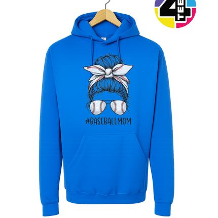 Baseball Mom Messy Bun Hoodie