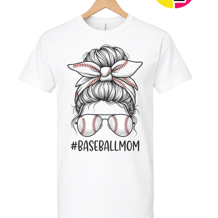 Baseball Mom Messy Bun Tee