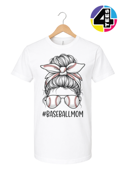 Baseball Mom Messy Bun Tee