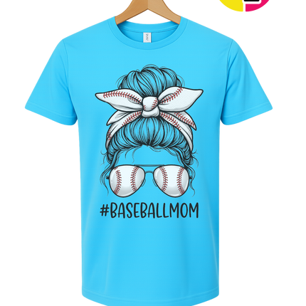 Baseball Mom Messy Bun Tee