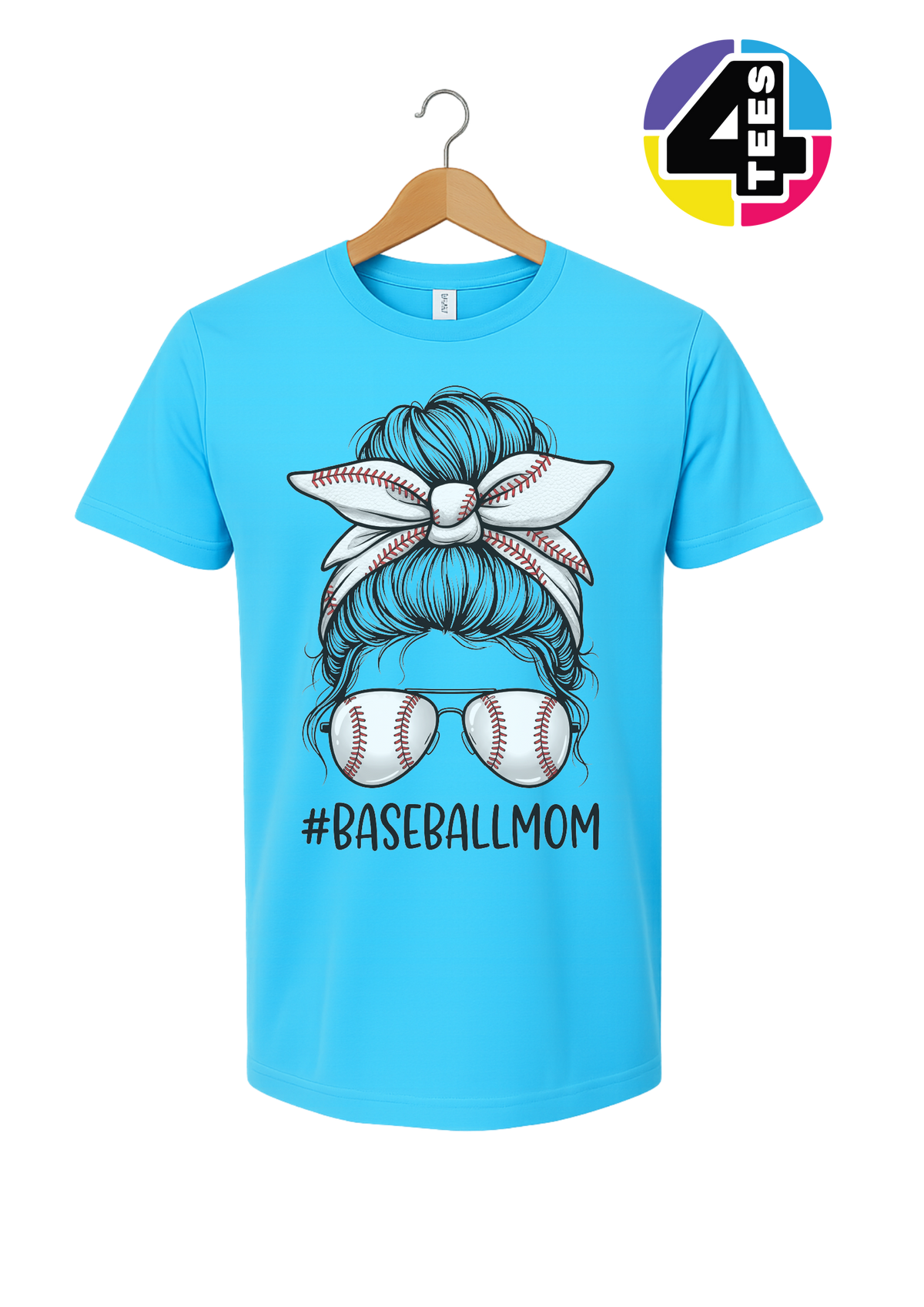 Baseball Mom Messy Bun Tee