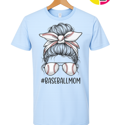 Baseball Mom Messy Bun Tee
