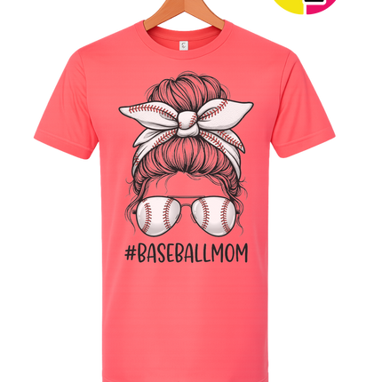 Baseball Mom Messy Bun Tee