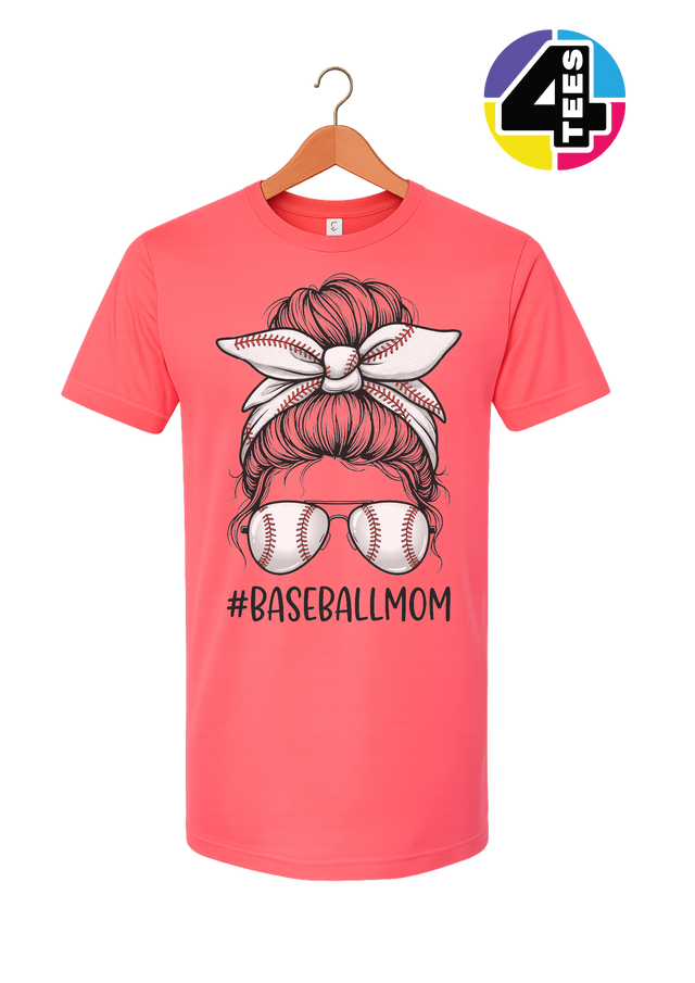 Baseball Mom Messy Bun Tee