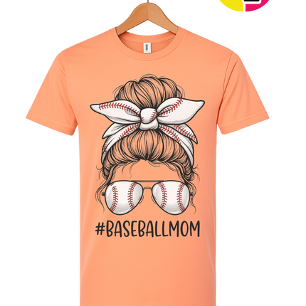 Baseball Mom Messy Bun Tee