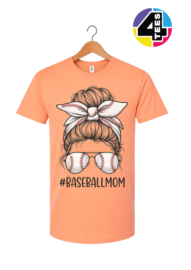 Baseball Mom Messy Bun Tee