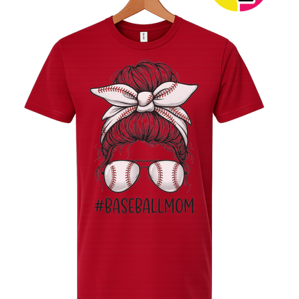 Baseball Mom Messy Bun Tee
