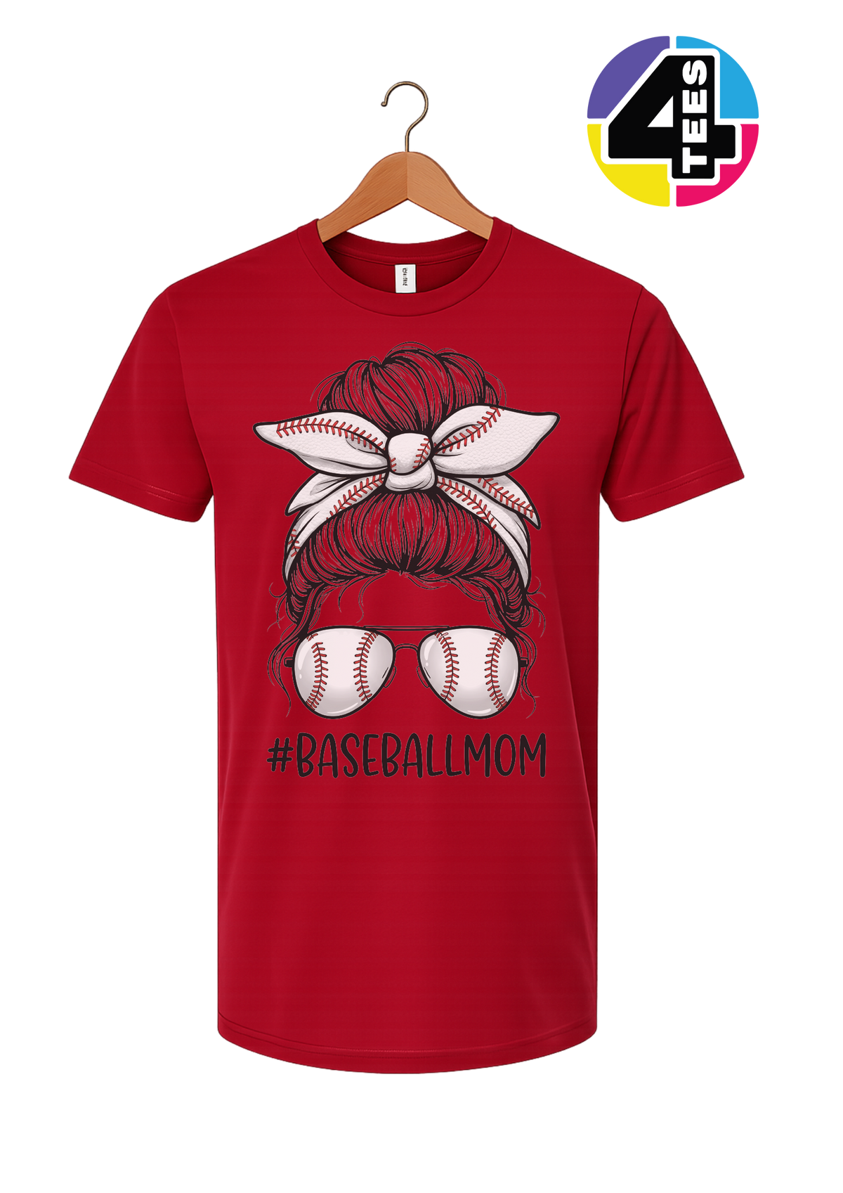 Baseball Mom Messy Bun Tee