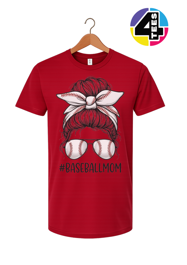 Baseball Mom Messy Bun Tee