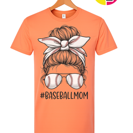 Baseball Mom Messy Bun Tee
