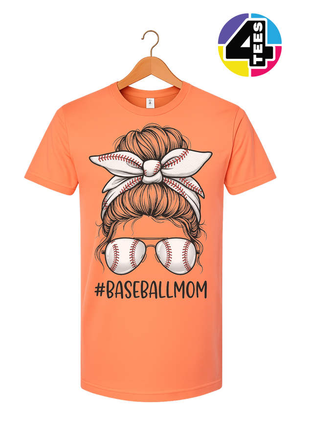 Baseball Mom Messy Bun Tee