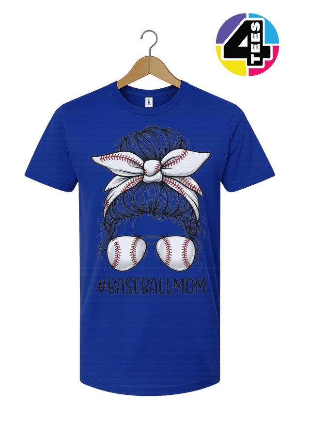 Baseball Mom Messy Bun Tee