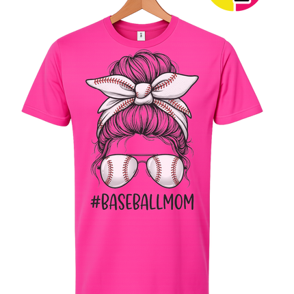 Baseball Mom Messy Bun Tee