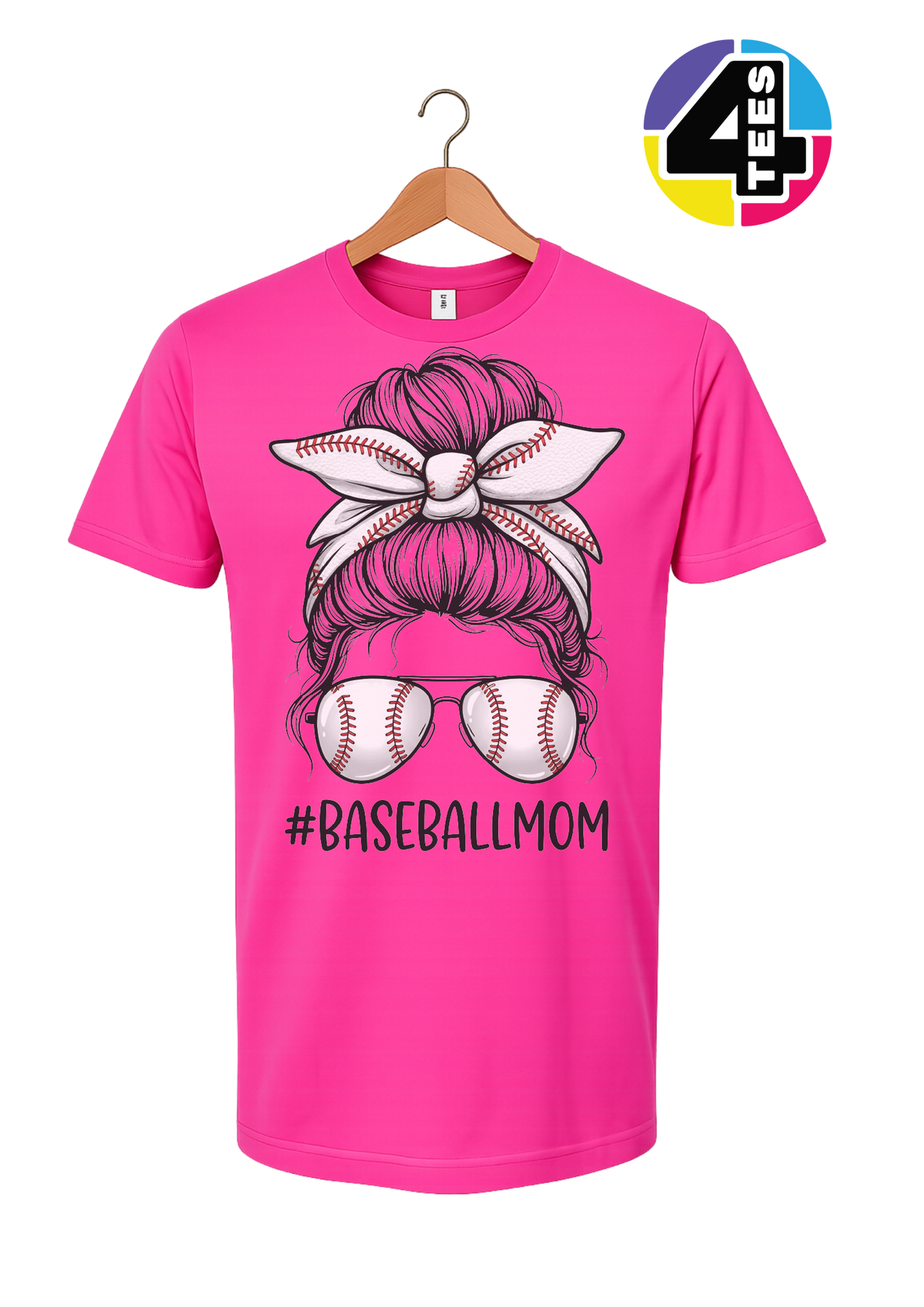 Baseball Mom Messy Bun Tee