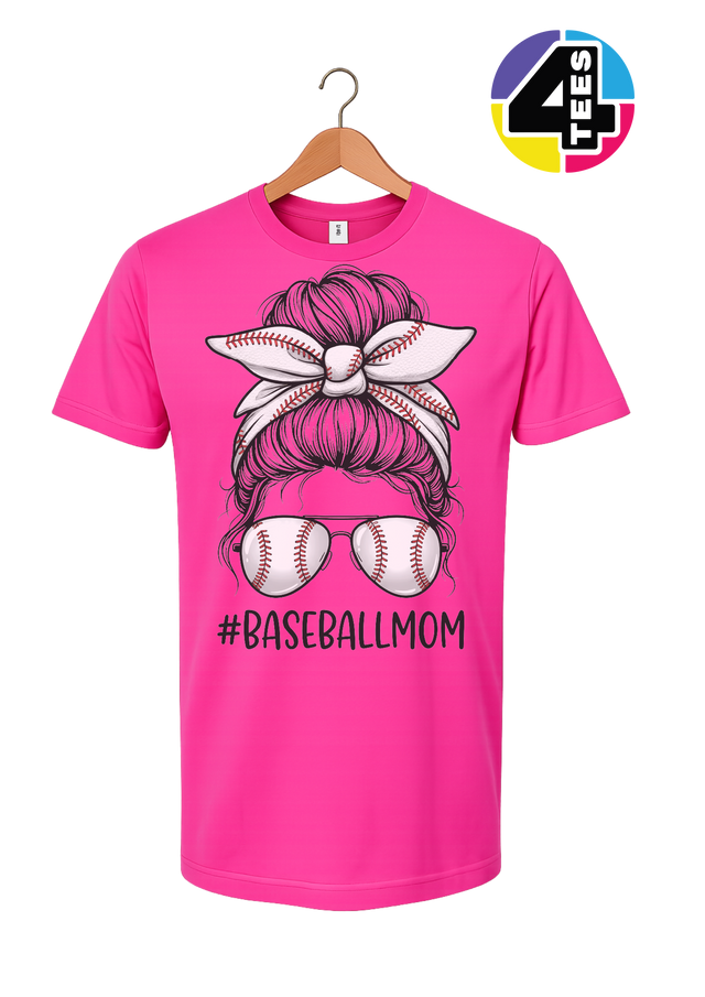 Baseball Mom Messy Bun Tee