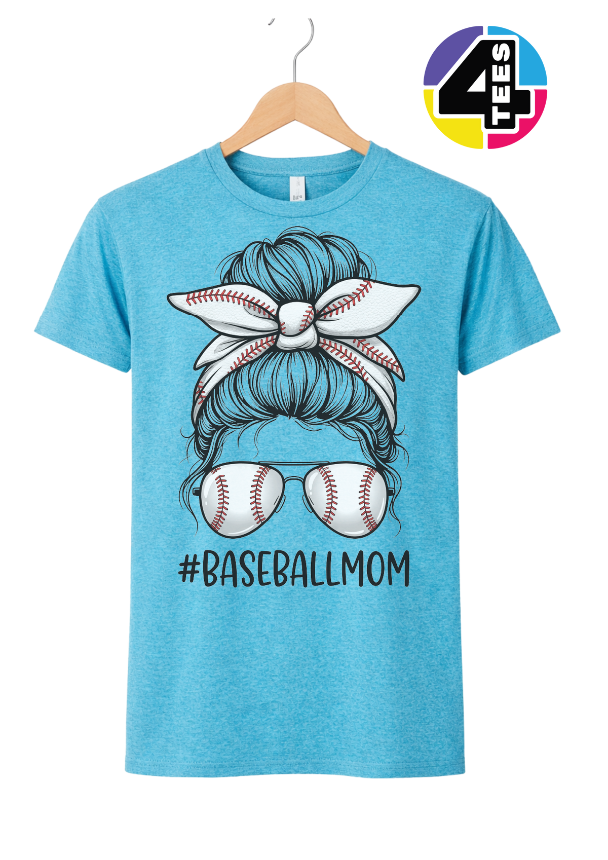Baseball Mom Messy Bun Tee