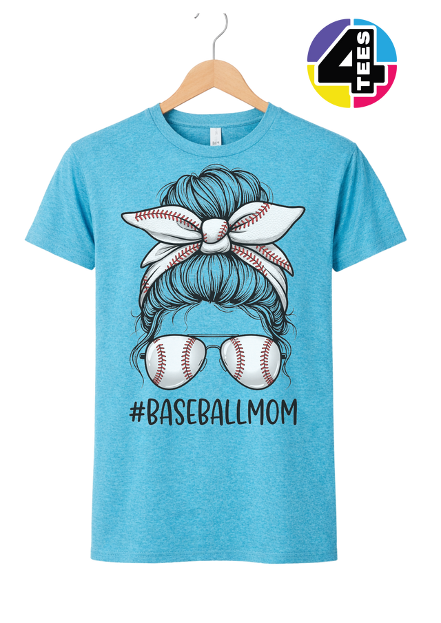 Baseball Mom Messy Bun Tee