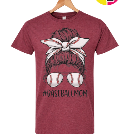 Baseball Mom Messy Bun Tee