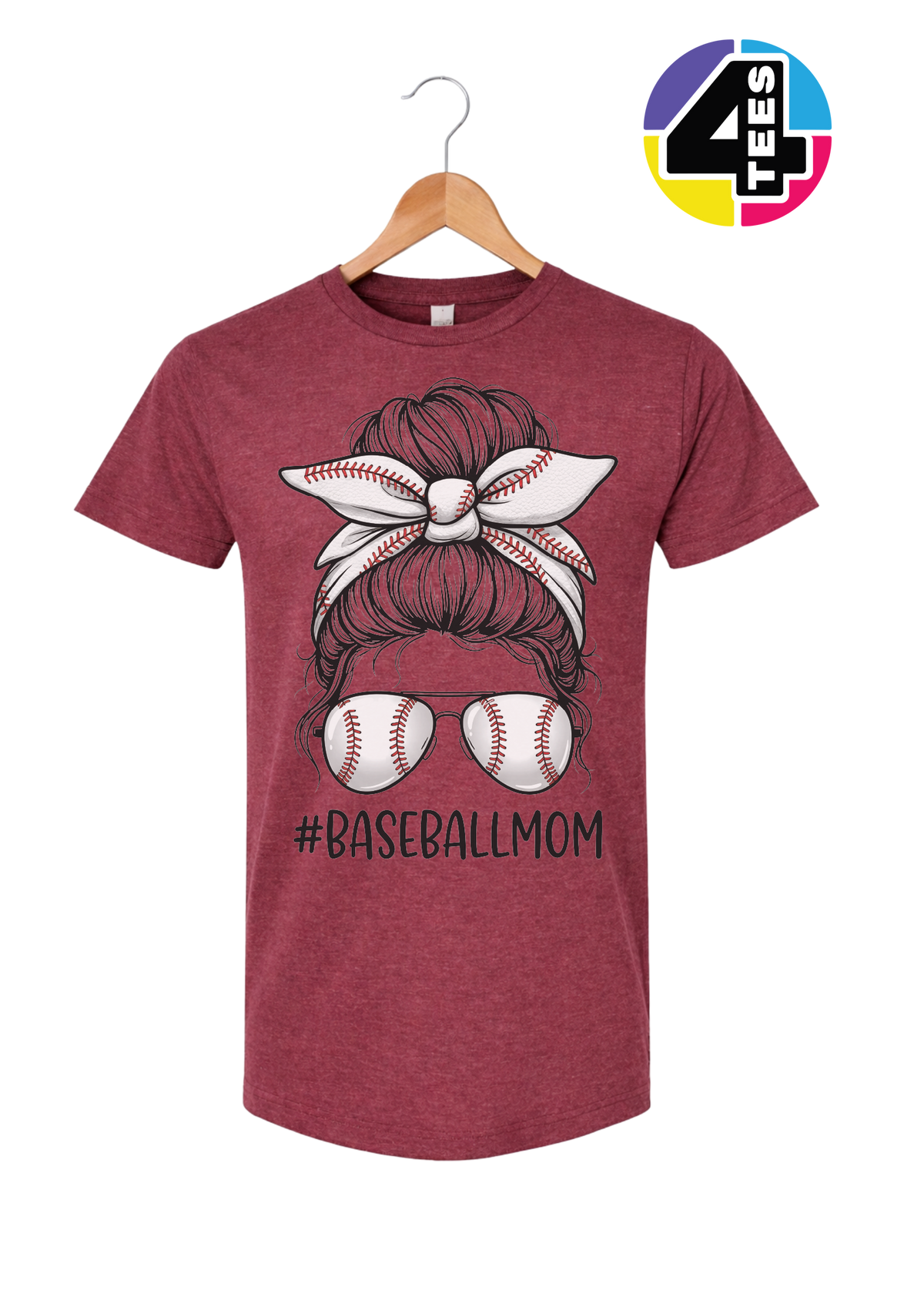 Baseball Mom Messy Bun Tee